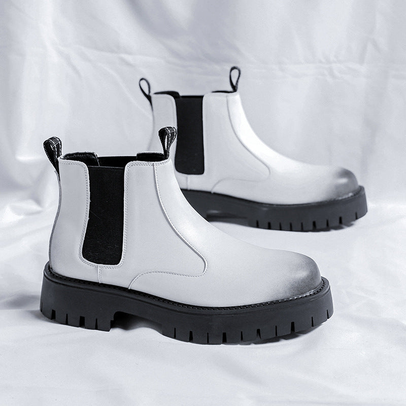 Herren-Chelsea-Stiefel, Mikrofaser, Gummisohle