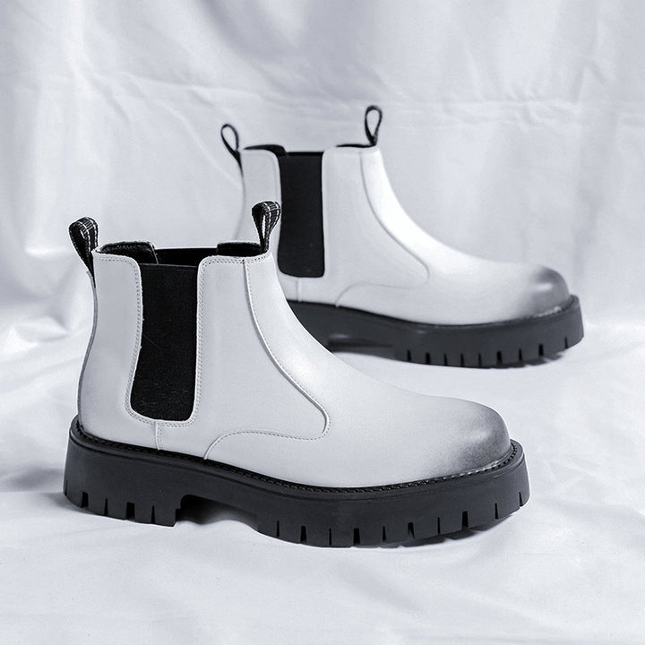 Herren-Chelsea-Stiefel, Mikrofaser, Gummisohle