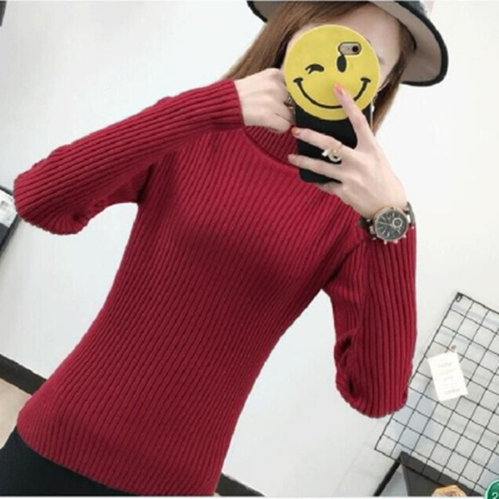 Damen-Rollkragenpullover, Strick, figurbetont