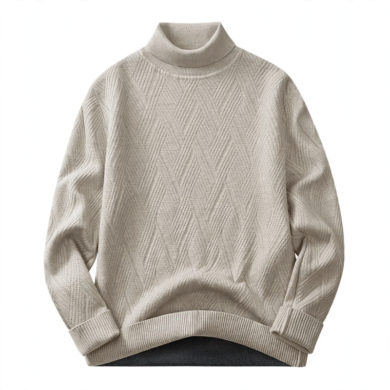 Herren-Rollkragenpullover, gefüttert, warm