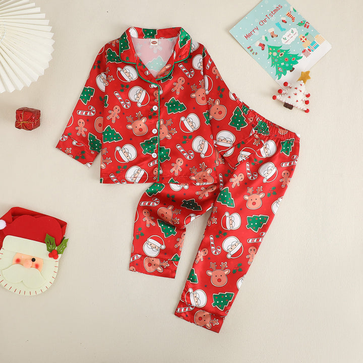 Kinder-Schlafanzug-Set mit Weihnachts-Print
