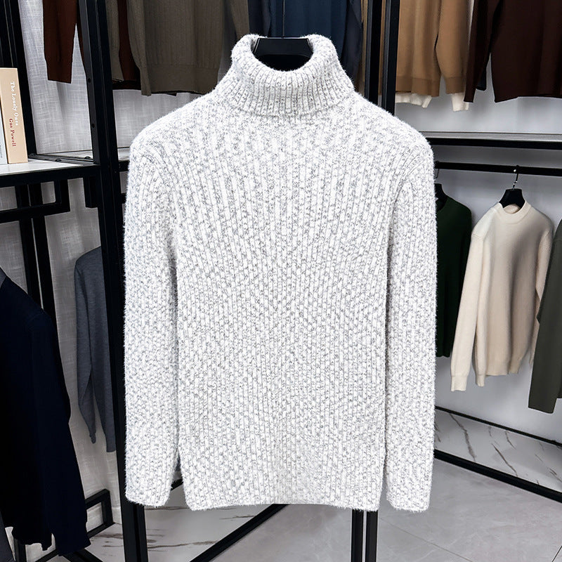Warmer Herren Rollkragenpullover mit Wollanteil und Futter