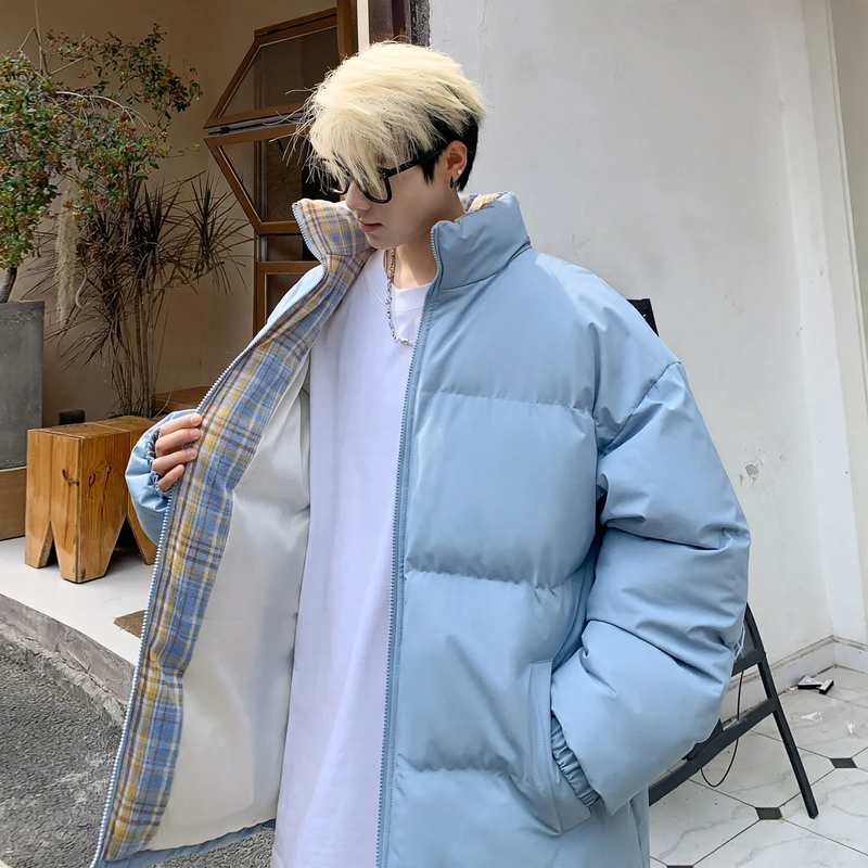 Herren-Steppjacke mit Stehkragen, gefüttert