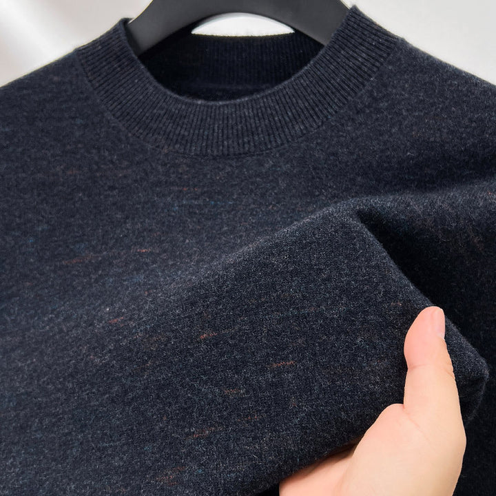 Herren-Wollpullover, 100% Wolle, Stehkragen, dick