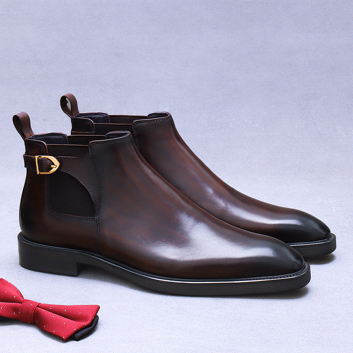 Herren Chelsea-Stiefel aus echtem Rindsleder, Business-Stil