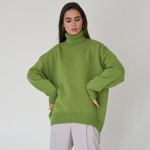 Eleganter, lockerer Damen-Rollkragenpullover