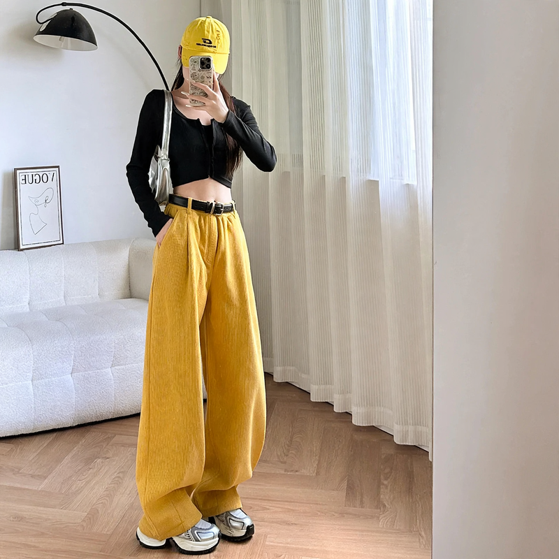 Kord-Weithose mit hohem Bund, gefüttert