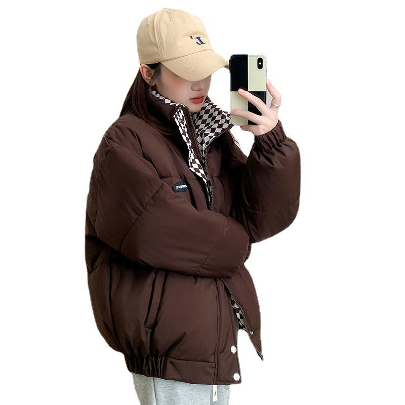 Kurze, wattierte Damenjacke im Oversized-Stil