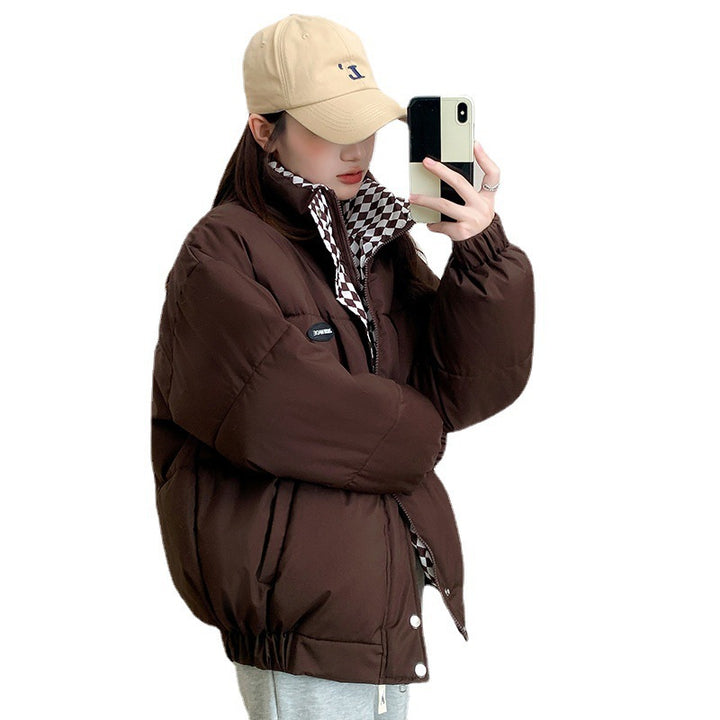 Kurze, wattierte Damenjacke im Oversized-Stil