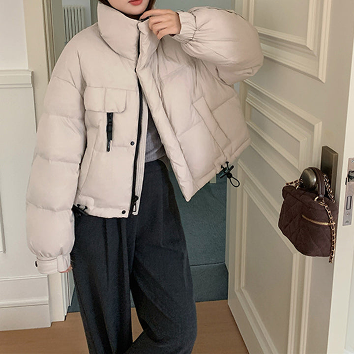 Kurze Damen-Daunenjacke, Entendaunen, urbaner Stil
