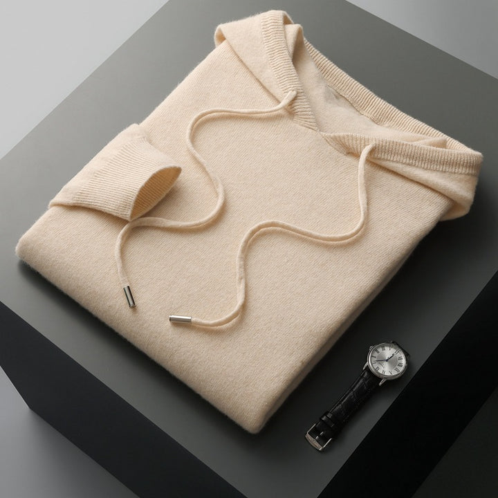 Herren-Kapuzenpullover aus Kaschmir-Wolle-Mix