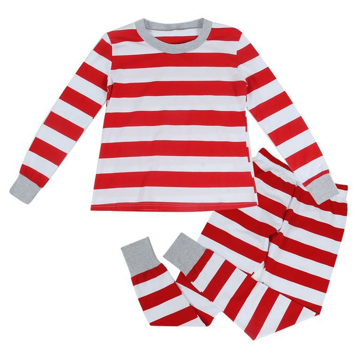 Familien-Schlafanzug-Set, gestreift, weihnachtlich
