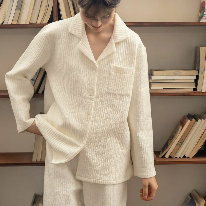 Baumwoll-Loungewear-Set für Paare, langärmelig