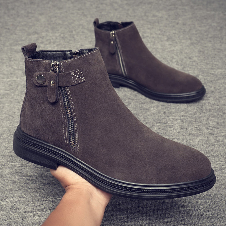 Herren Chelsea-Stiefel, Wildleder-Optik, gefüttert