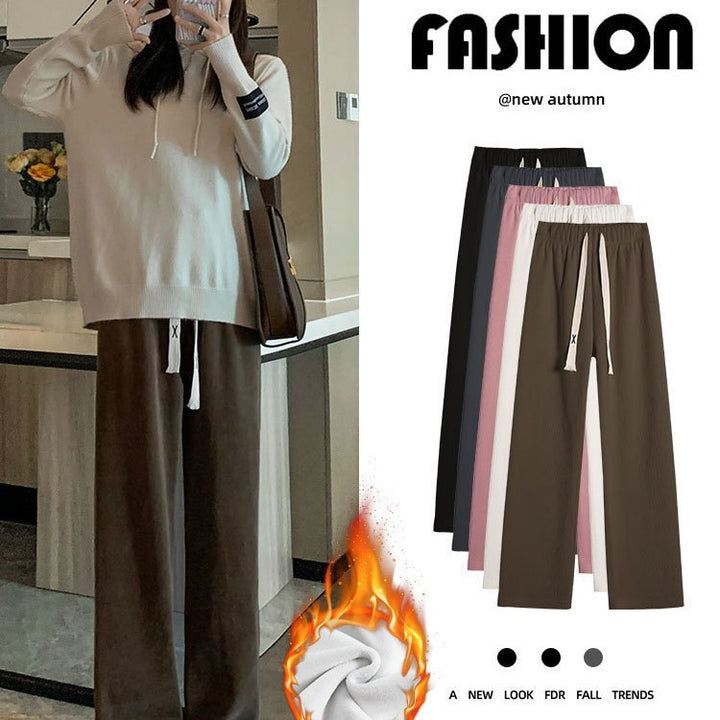 Gefütterte Cord-Weithose im koreanischen Stil