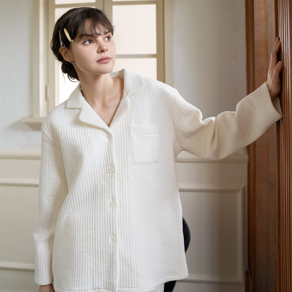 Baumwoll-Loungewear-Set für Paare, langärmelig