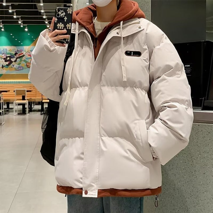 Herren Winterjacke, Kapuze, gefüttert, lockerer Schnitt