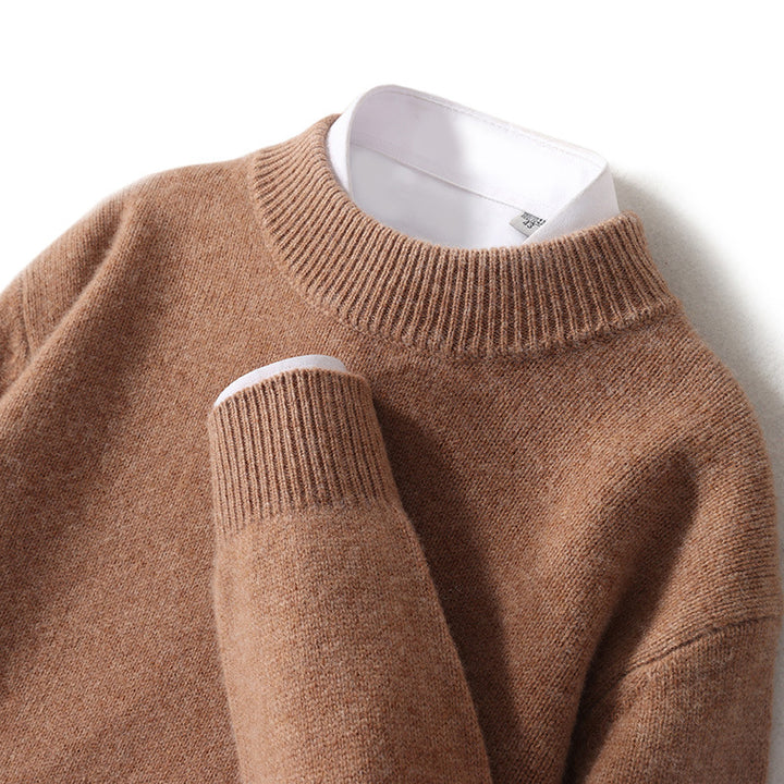 Herren-Wollpullover, Stehkragen, Business-Stil