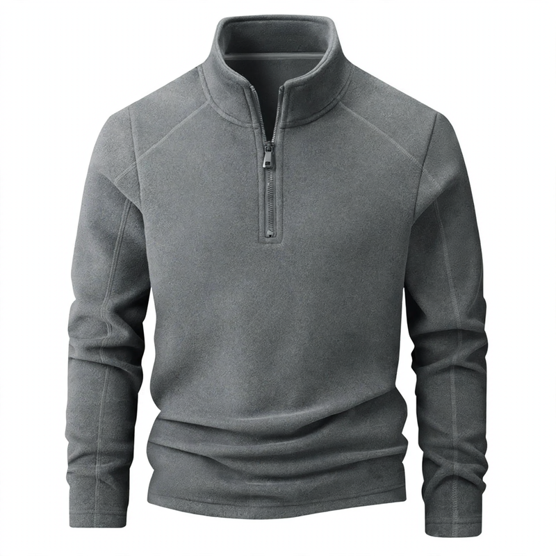 Fleece-Sweatshirt mit Stehkragen und Reißverschluss
