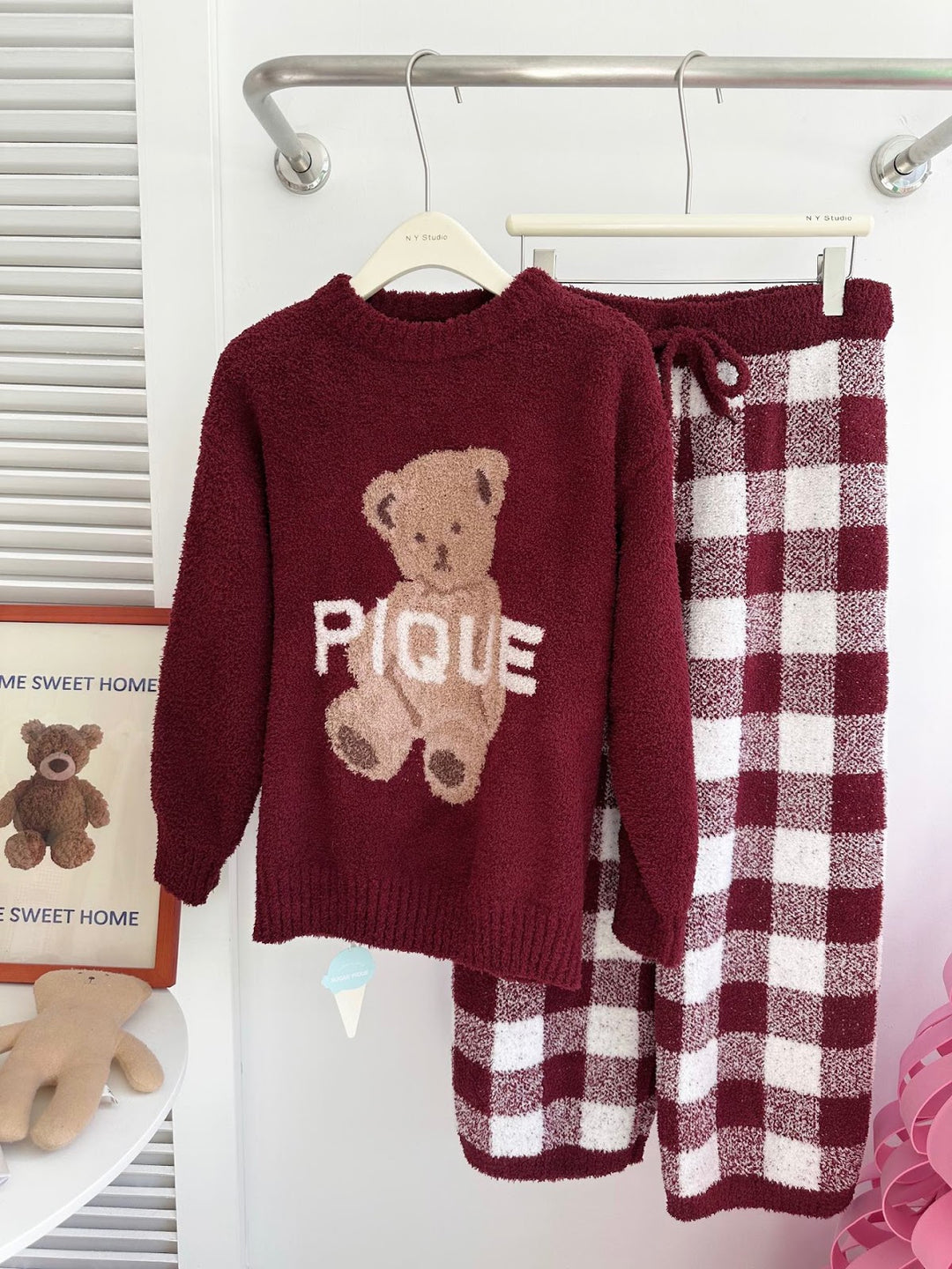 Familien-Schlafanzug-Set, weihnachtliches Bären-Design