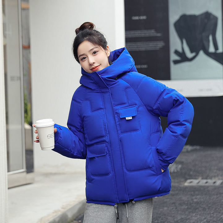 Kurze Damen-Steppjacke mit Kapuze, verschiedene Farben