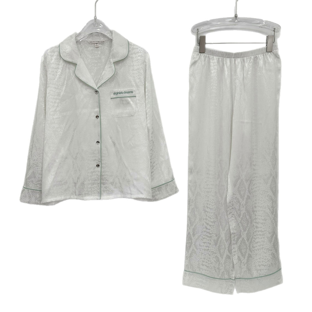 Damen-Schlafanzug, Satin, lang, elegant