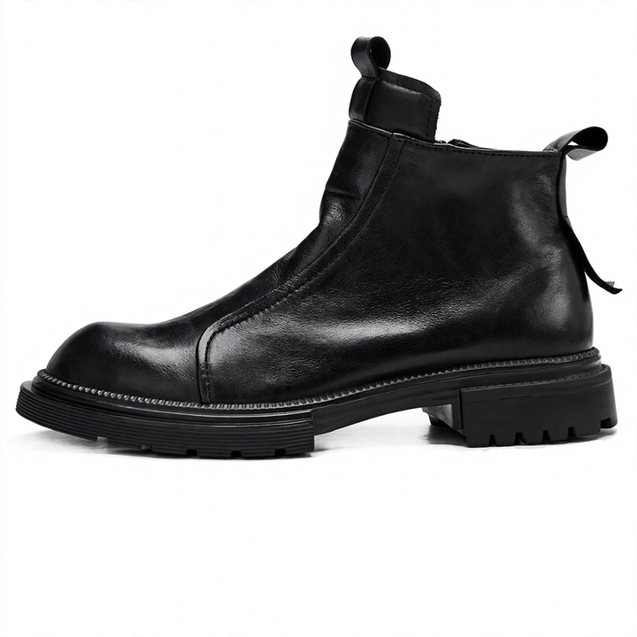 Herren-Chelsea-Stiefel mit Plateau, Echtleder