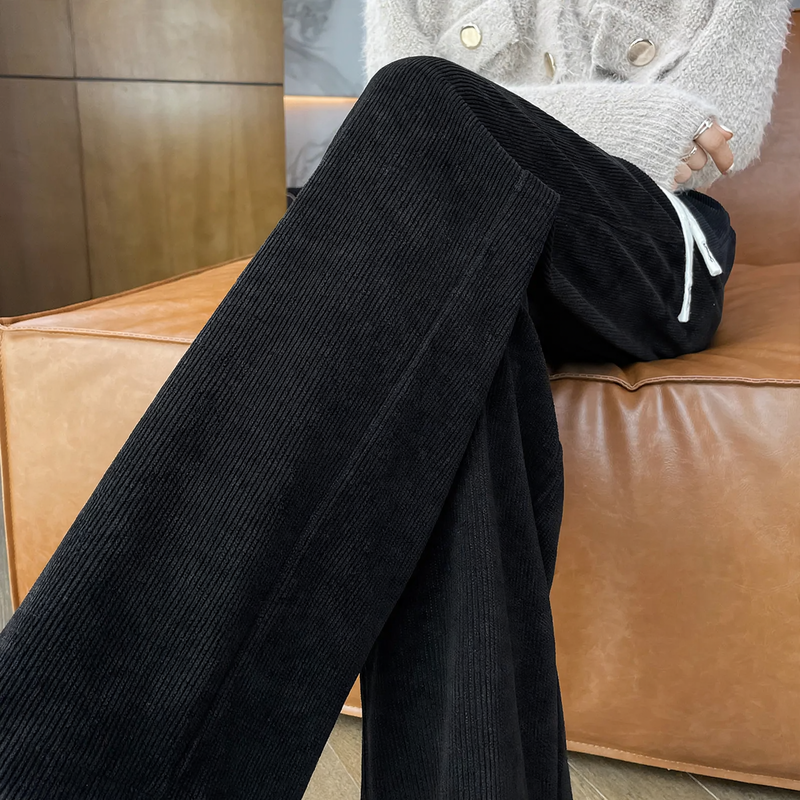 Damen-Freizeithose, Cord, weiter Schnitt