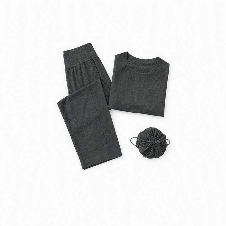 Herren-Schlafanzug-Set, atmungsaktiv, Rundhals