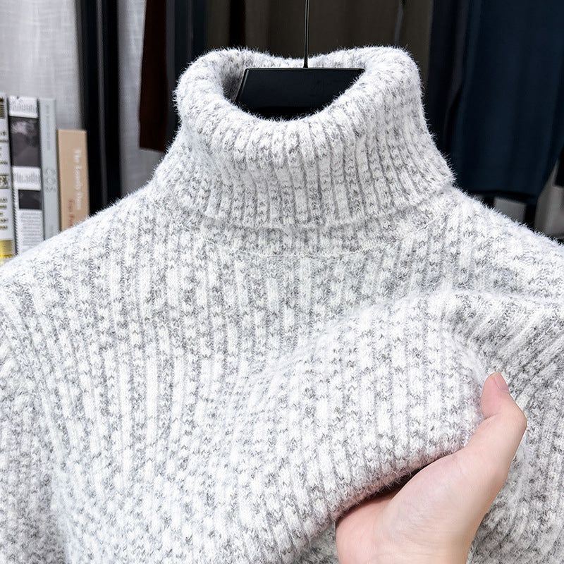 Herren-Rollkragenpullover mit Wollanteil und Futter