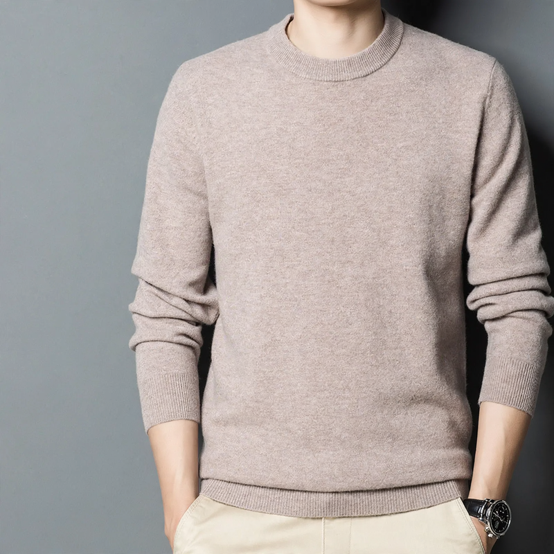 Herren-Wollpullover, Rundhals, dick, große Größen
