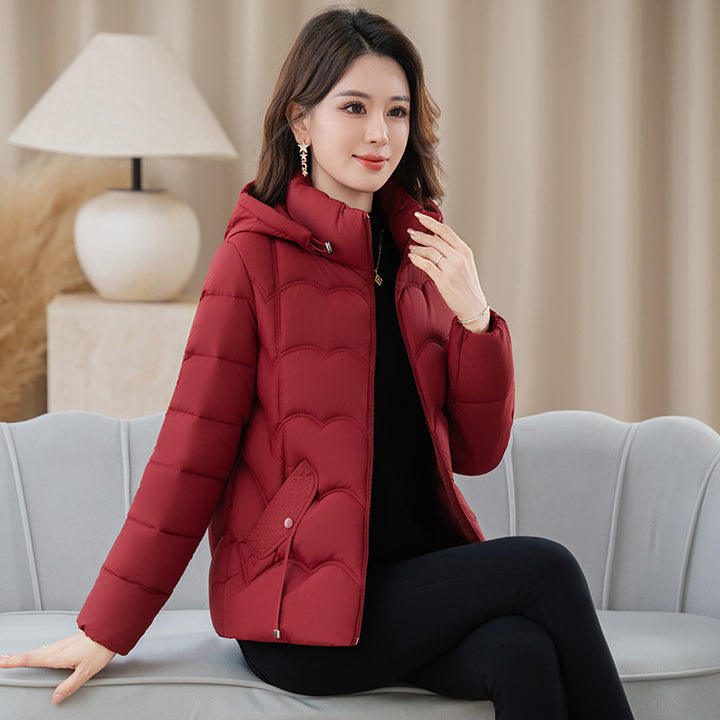 Kurze, wattierte Damenjacke für Senioren