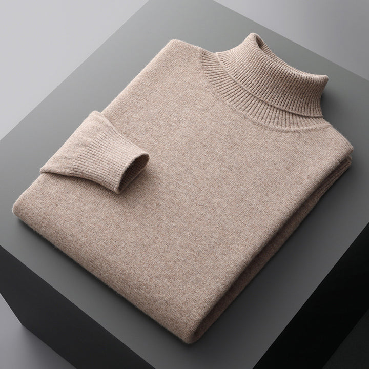 Herren-Rollkragenpullover aus 100% Wolle, große Größen