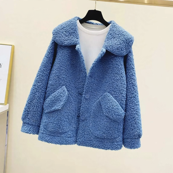 Gefütterte Lammfleece-Imitat Jacke, warm und bequem