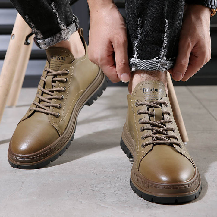 Herren-Chelsea-Stiefel aus Leder, rutschfest, flacher Absatz