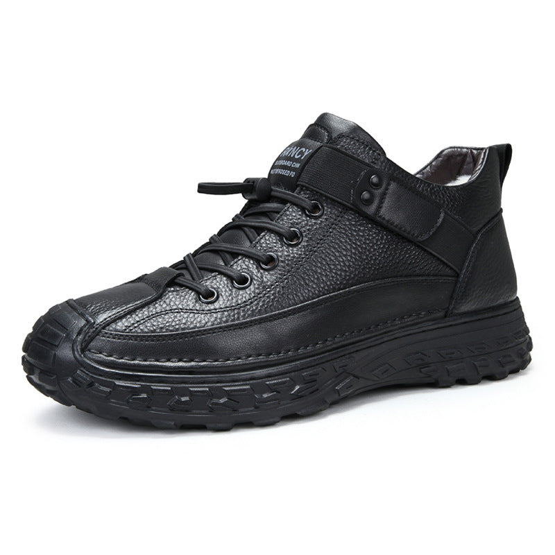 Herren-Winterstiefel aus Leder, gefüttert, wasserdicht