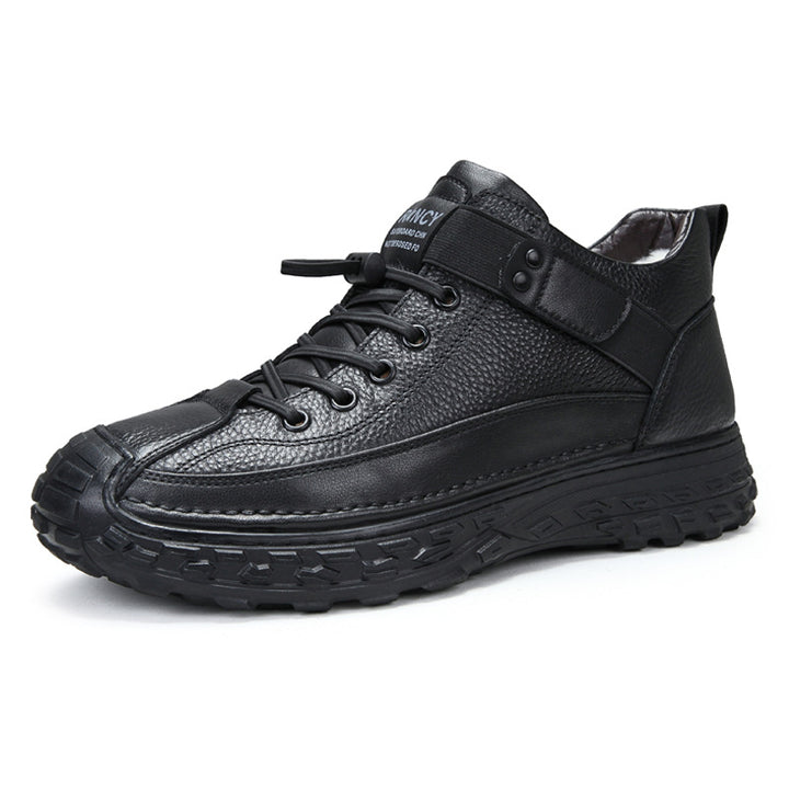 Herren-Winterstiefel aus Leder, gefüttert, wasserdicht
