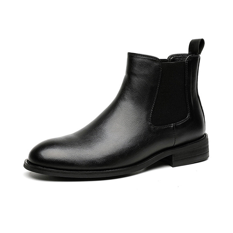 Herren Chelsea-Stiefel 8207-M, spitz zulaufend, Blockabsatz