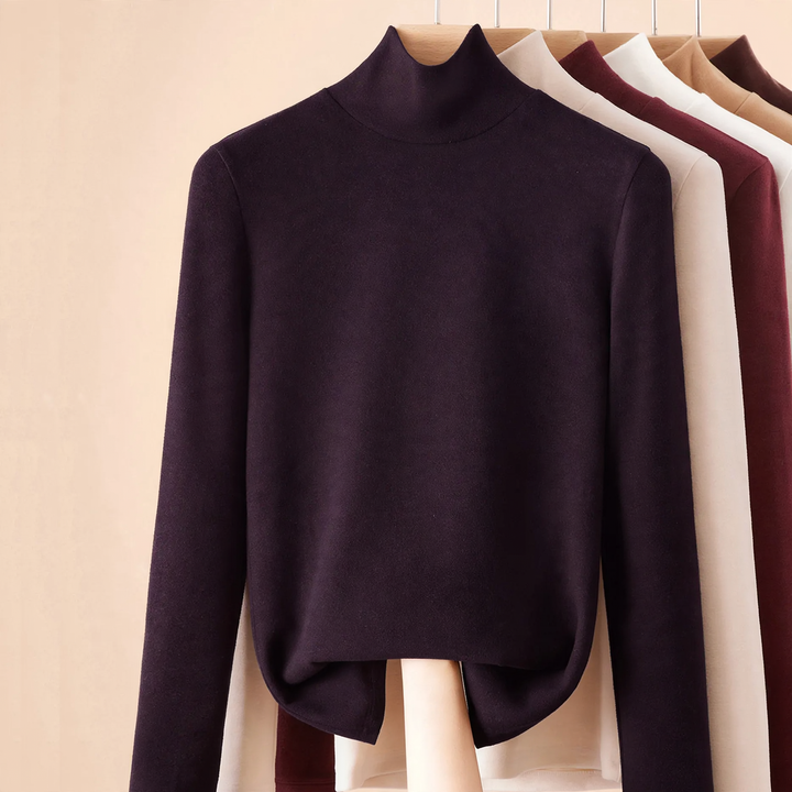 Damen-Langarm-Unterziehshirt mit Stehkragen
