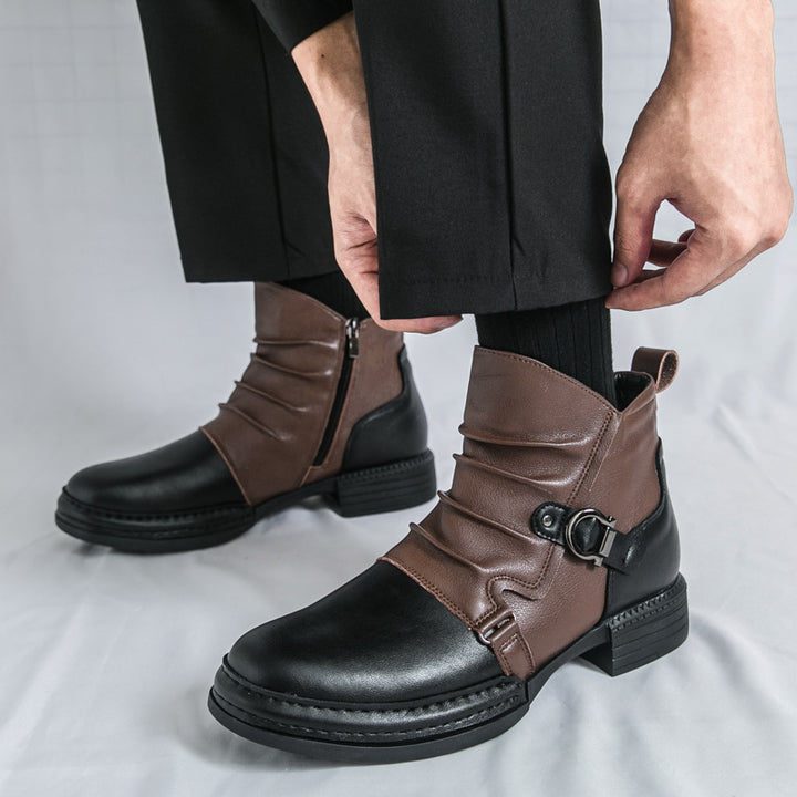 Herren-Stiefeletten im Cowboy-Stil, Kunstleder, elegant