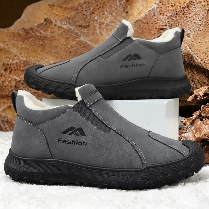Gefütterte Herren-Winterstiefel aus Wildlederimitat