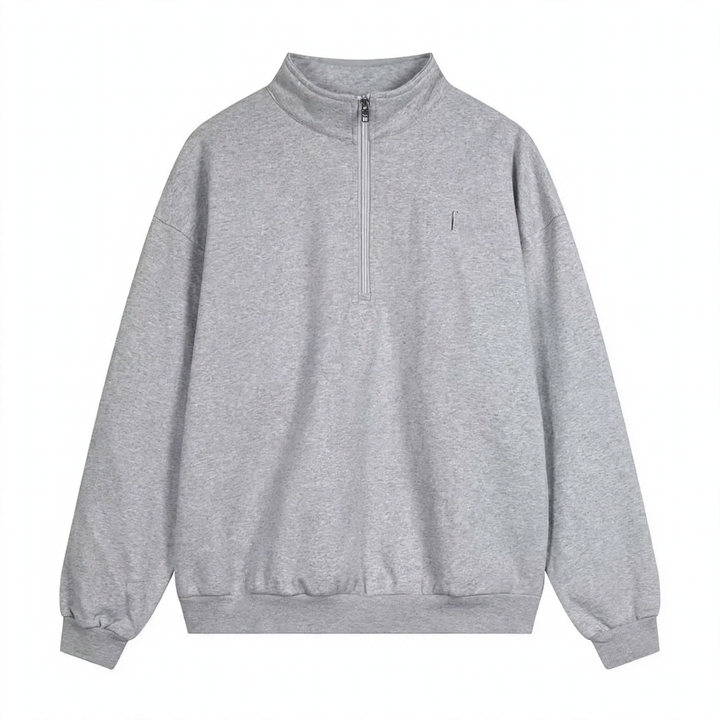 Unisex-Pullover mit Reißverschluss und Buchstaben-Print