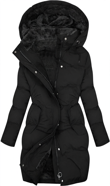 Gefütterte Damenjacke mit Fellkragen