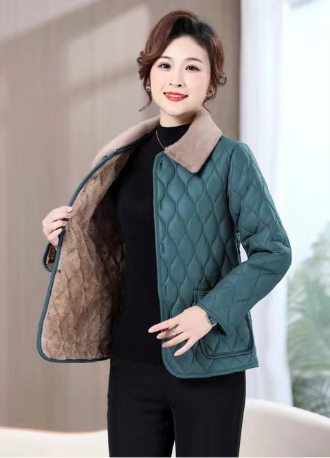 Damen-Winterjacke, gefüttert, für Mütter, elegant