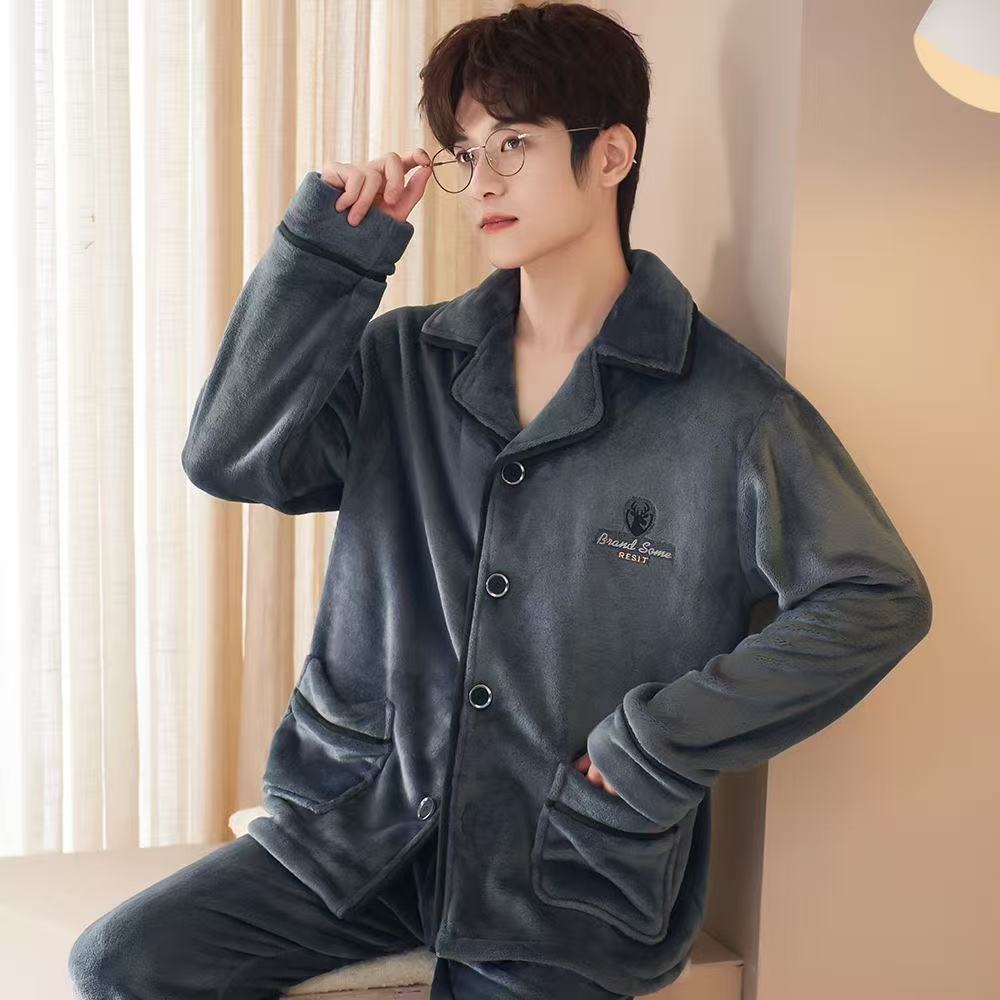 Warmer Herren-Pyjama aus Flanell für den Winter