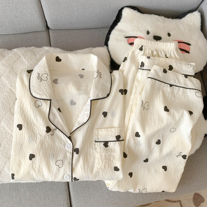 Damen-Pyjama-Set, Langarm, atmungsaktiv