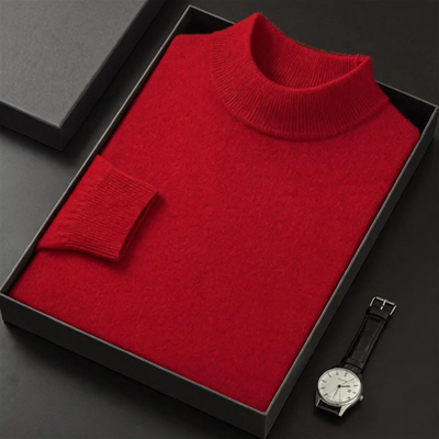 Herren-Wollpullover mit Rollkragen, weich und warm