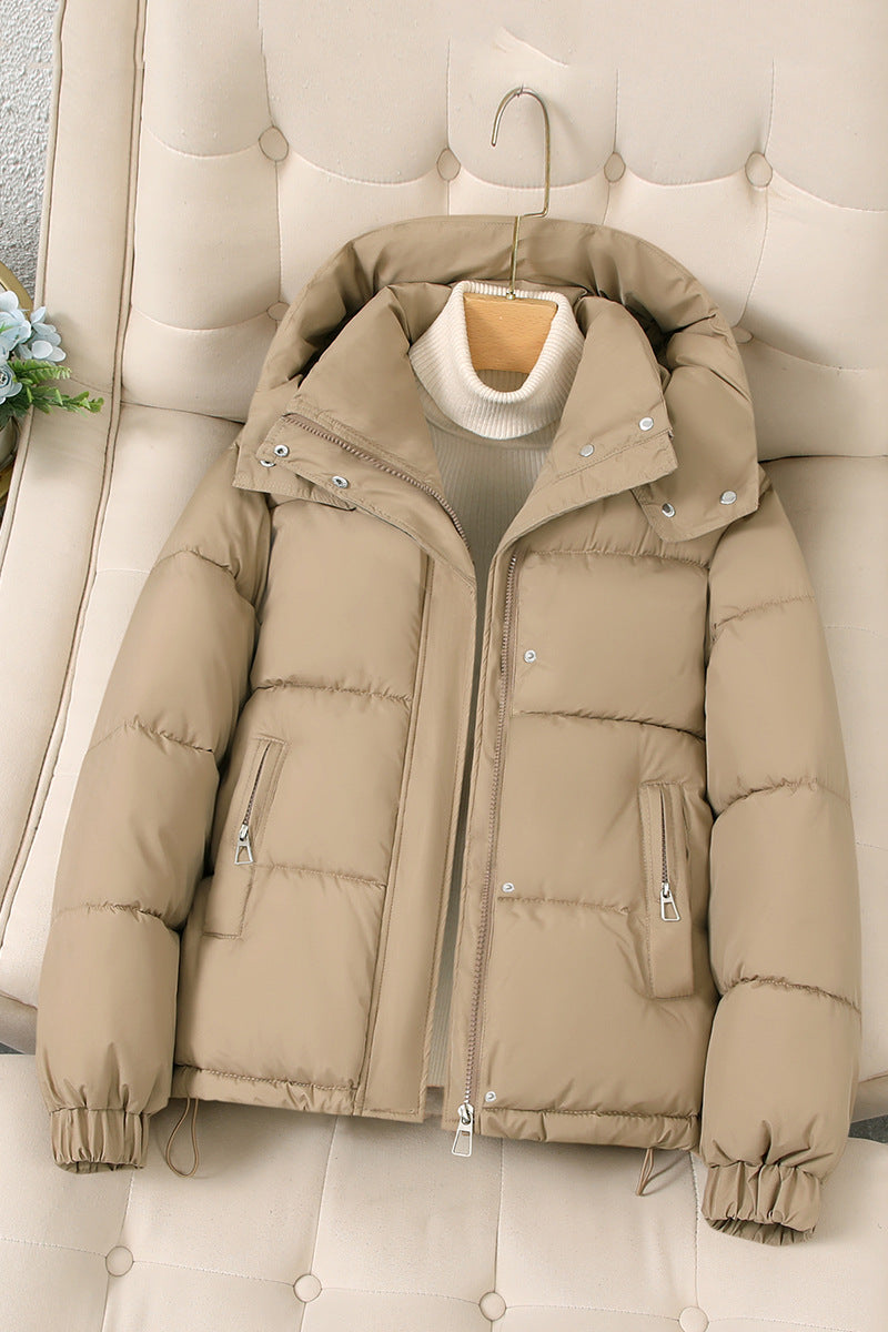 Damen-Steppjacke, kurz, mit Kapuze, große Größen