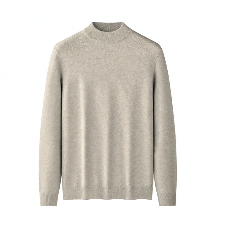 Herren-Woll-Modal-Pullover mit Stehkragen