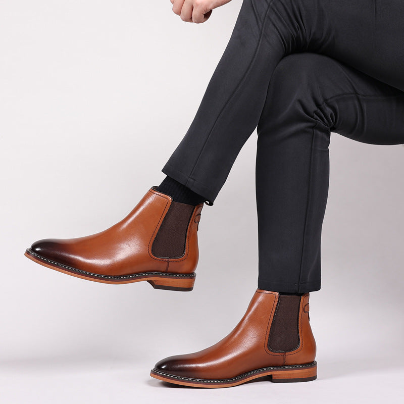 Herren-Chelsea-Boots aus echtem Leder